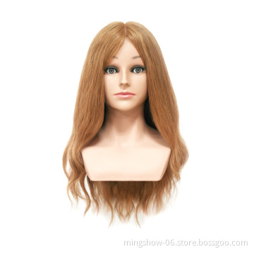 Hair Training Mannequin Head Curling Women Professional Hairdresser Practice Head 70cm Long With Shoulder